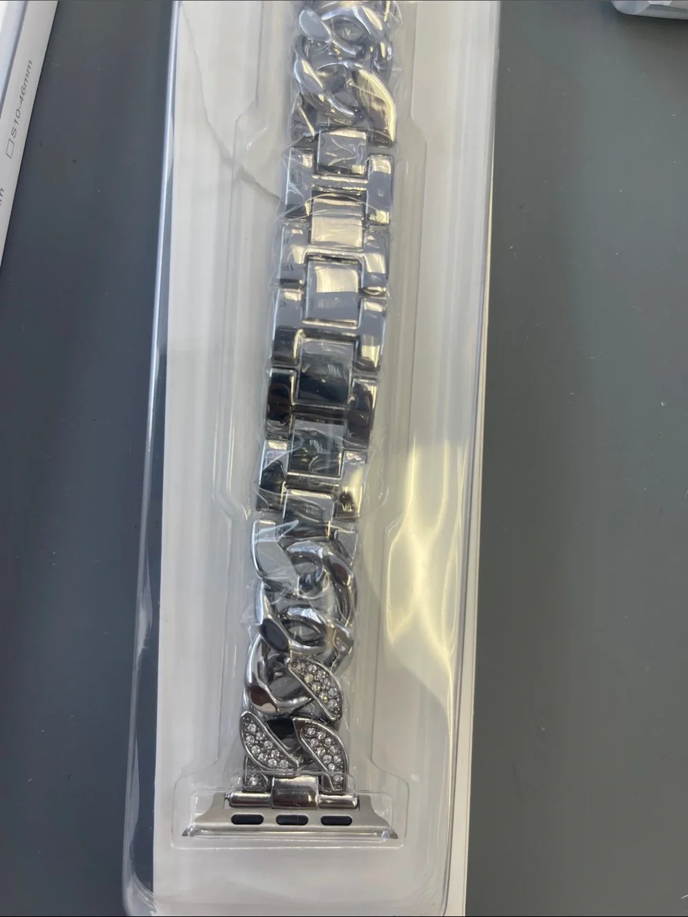 Silver Rhinestone Chain Link Watch Band for 49mm Apple Watch